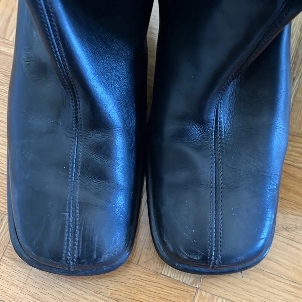 High boots black genuine leather size 9 Italy - Picture 4 of 7